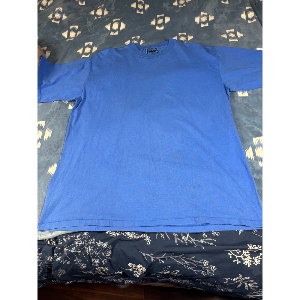Vintage University Wear Blue Single Stitch Blank T-Shirt Made in USA XL